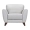 Armen Living Jedd Contemporary Chair in Genuine Dove Gray Leather with Brown Wood Legs LCJD1DV - alternate 2